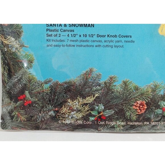 Bucilla 61172 Plastic Canvas Cross Stitch Kit Santa Snowman Hanger Christmas NEW - Picture 3 of 5